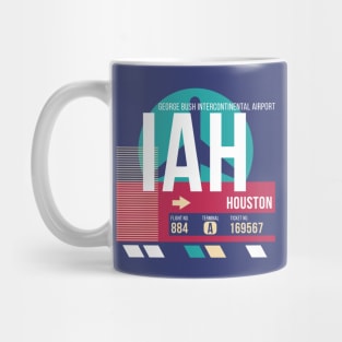 Houston, Texas (IAH) Airport Code Baggage Tag Mug